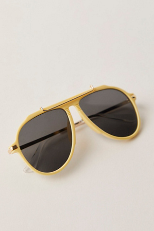 Ventura Oversized Aviator Sunglasses At Free People In Banana