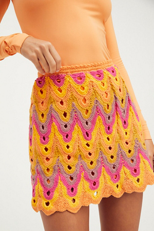 colorful crochet skirt