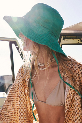 Lake Washed Bucket Hat by RAHI at Free People in Cannabis