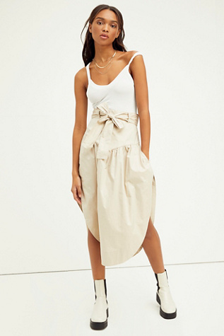 free people silk midi skirt