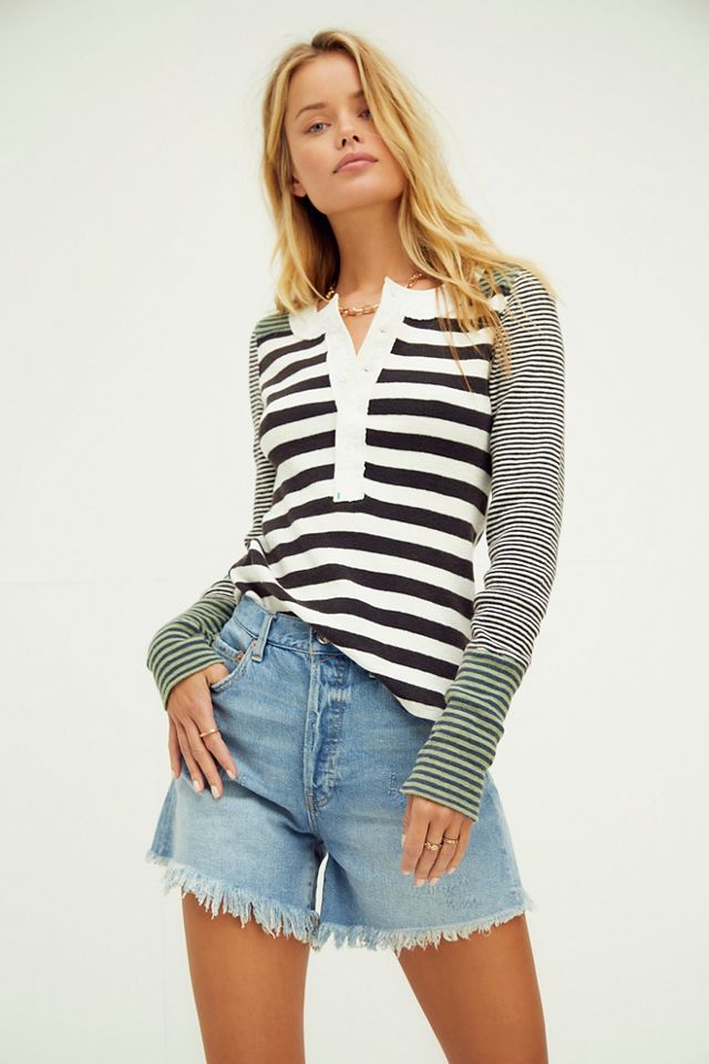 Free People, Tops, Free People Caroline Stripe Top In Neutral Combo Small  Nwt