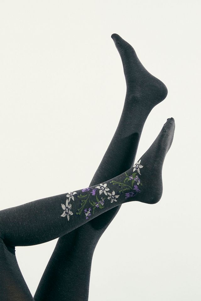 Floral 2025 embroidered tights