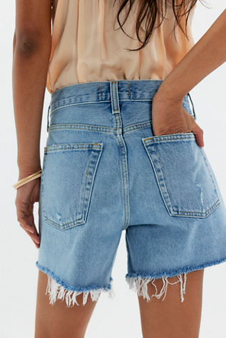AGOLDE Parker Long Shorts at Free People in Light Wash, Size: 24