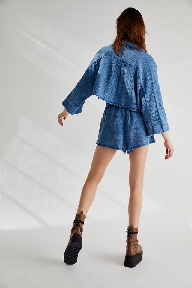 Free People Womens Elora Tonal Windowpane Check Minidress Green Size X Small main image 1
