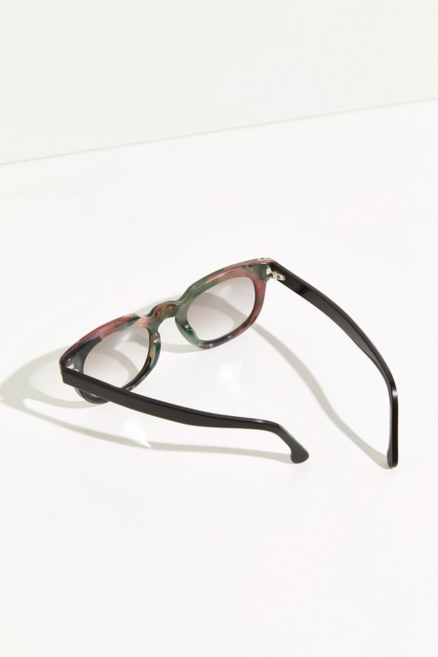 サングラス Anna Sui Sunglasses AS1132 Gray Clear Peach Anna Sui Handmade Recycled Square Sunglasses | Free People