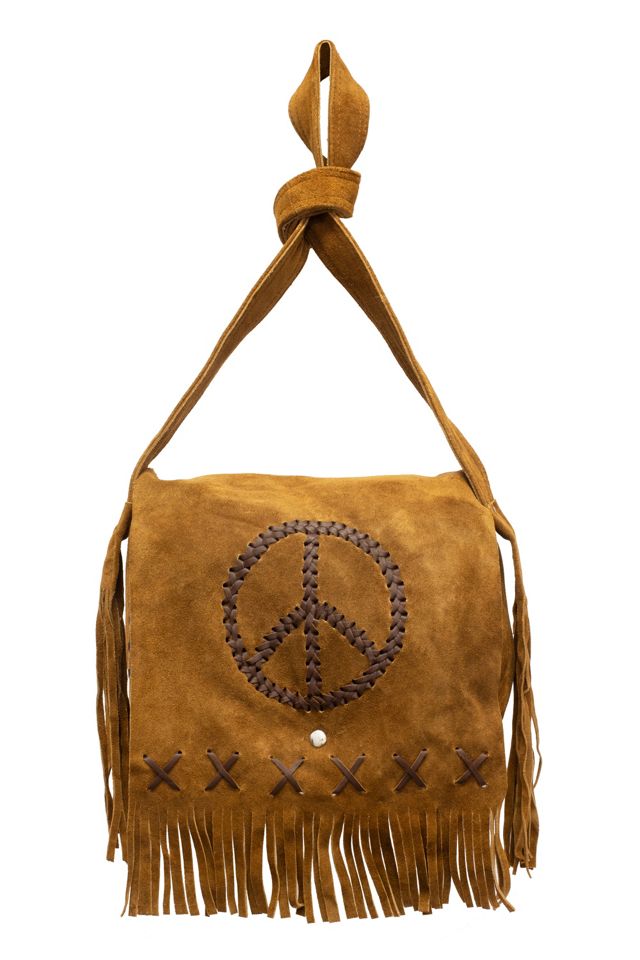 Hippie fringe camel shoulder bag