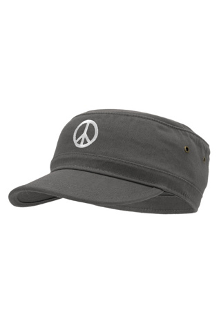 HippieShop Embroidered Peace Army Cap at Free People in Grey