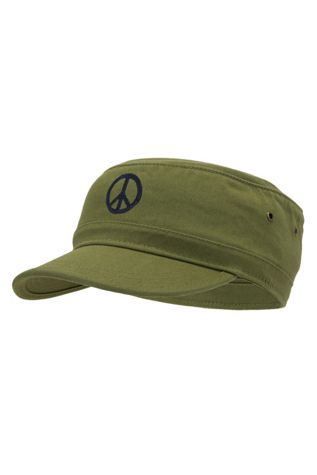 HippieShop Embroidered Peace Army Cap