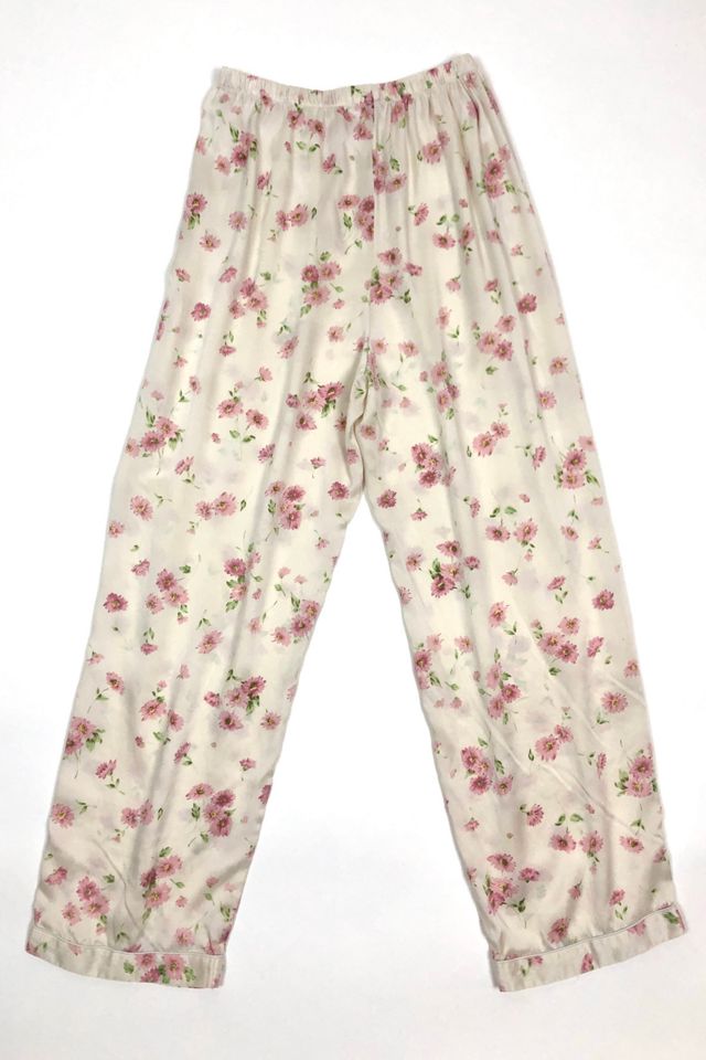 Vintage Pink Floral Silk Pajama Pants Selected by Picky Jane