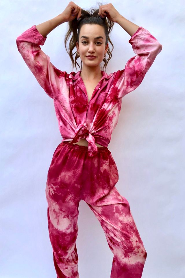 Tie dye silk pajamas new arrivals