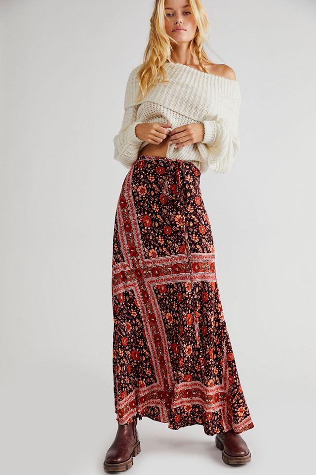 Thats A Wrap Printed Maxi Skirt | Free People