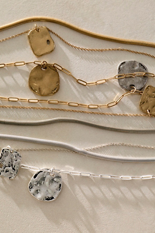 Oversized Coin Necklace at Free People in Mixed Metal