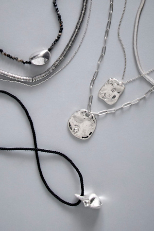 Oversized Coin Necklace at Free People in Silver