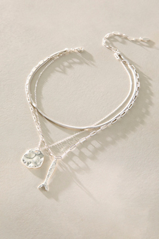 Oversized Coin Necklace at Free People in Silver Fish