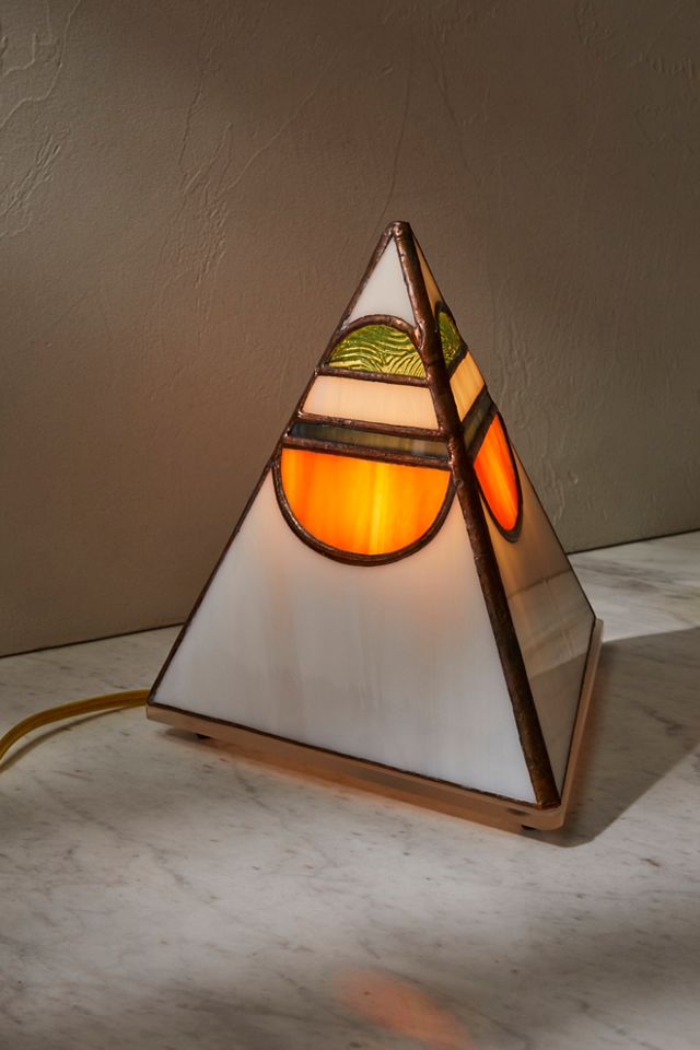 Stained glass shop pyramid lamp