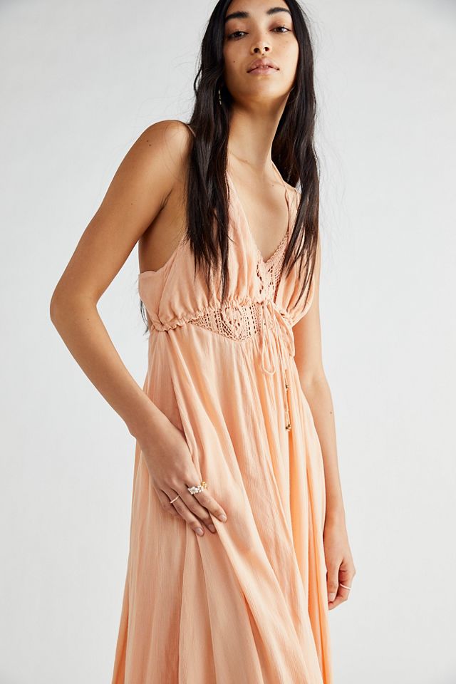 knee length dresses for ladies Free People Adella Corset Maxi Dress - Ivory main image 1
