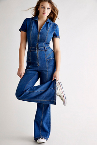 CRVY Denim Love Letters One-Piece | Free People