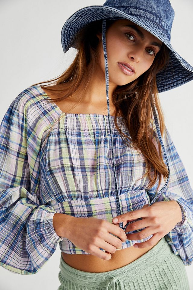 Marlena Plaid Top Free People UK