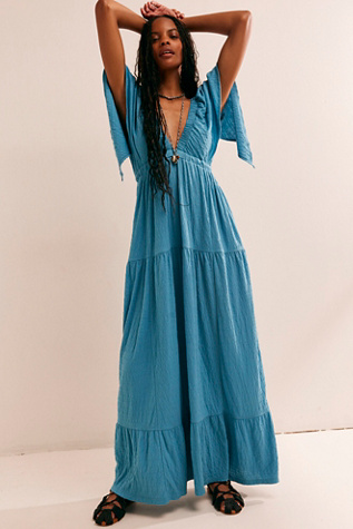 La La Maxi Dress by free-est at Free People in Blue Moon, Size: Large