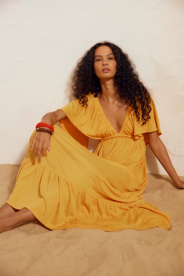 golden thoughts maxi dress orange Sienna Strapless Maxi Dress Orange main image 1