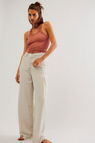 We The Free Old West Slouchy Jeans at Free People in Mushroom, Size: 29