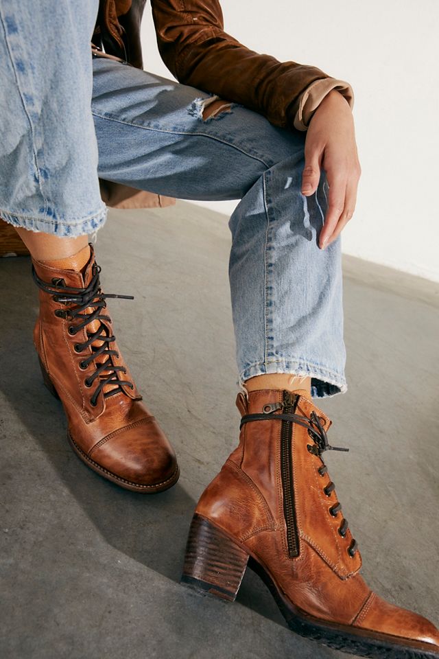 Brooklyn Lace Up Ankle Boots by Bed Stu at Free People in Tan, Size: US 8