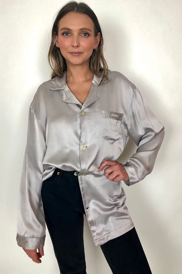 Silk pajama top online blouse