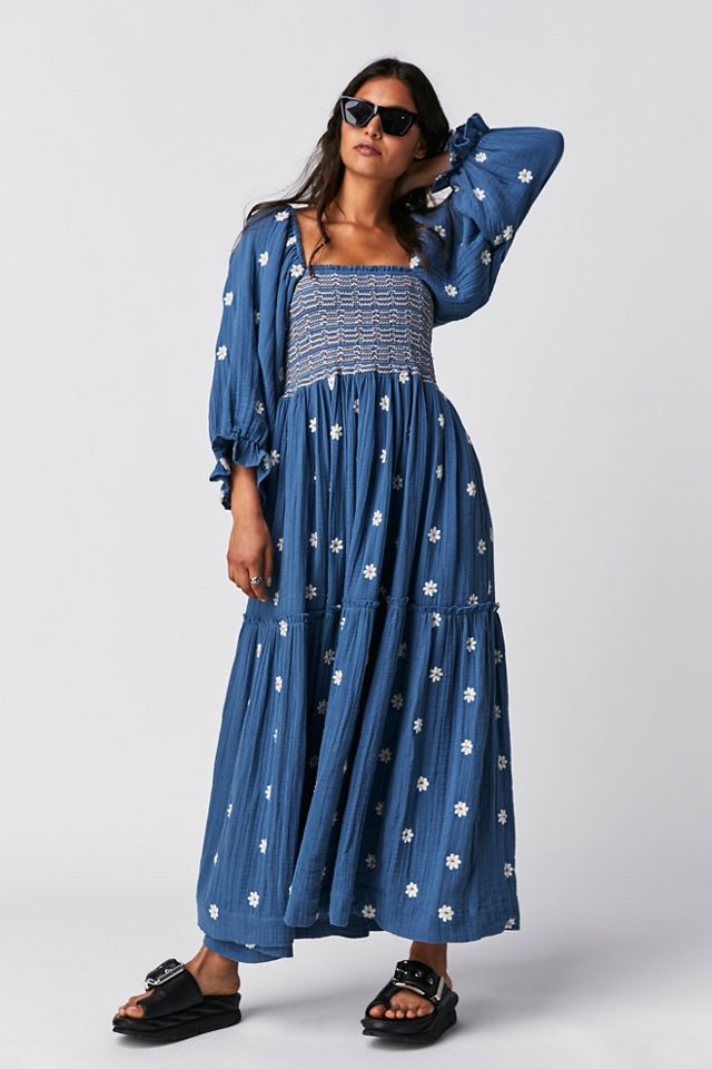 Dahlia Embroidered Maxi Dress Free People