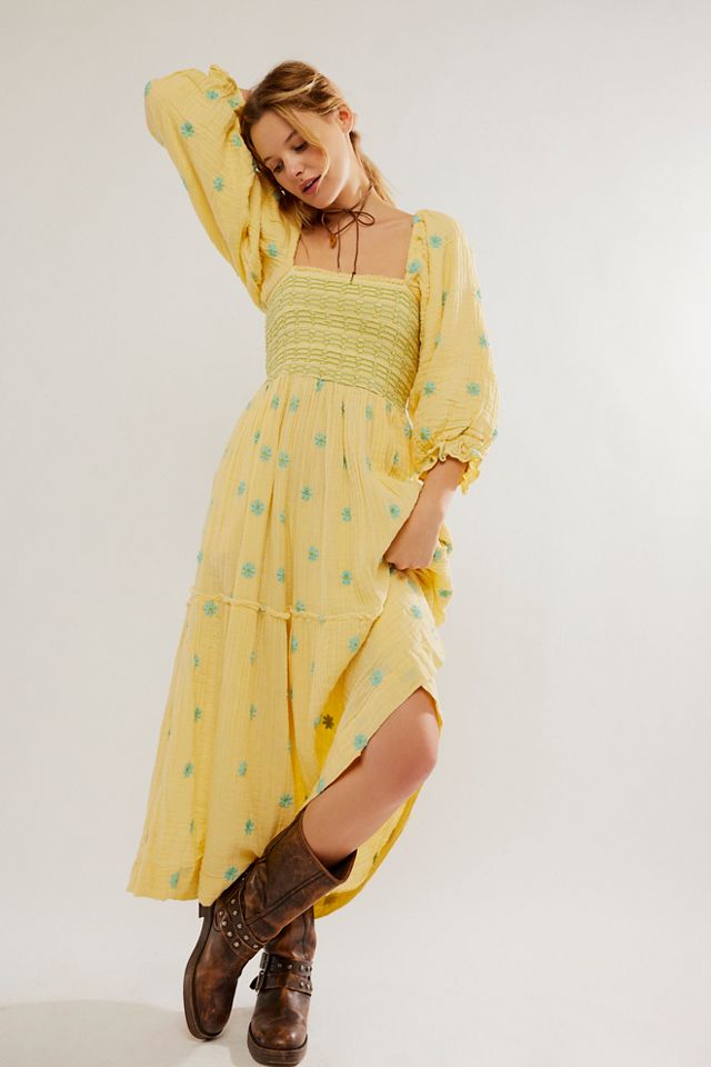 Dahlia Embroidered Maxi Dress Free People