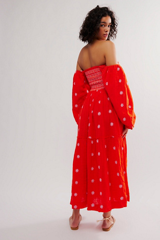 Free people red shop polka dot dress