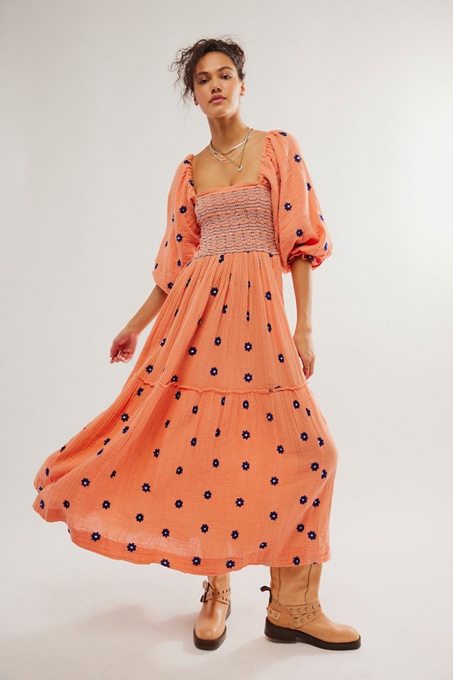 Dahlia Embroidered Maxi Dress Free People