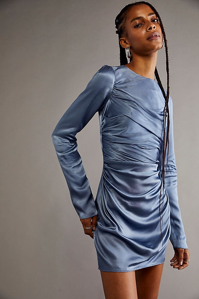 Shona Joy Lily Long Sleeve Ruched Mini Dress