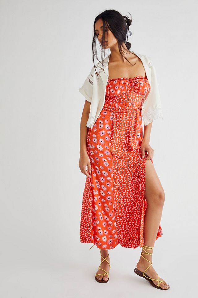 Free people red midi hot sale dress