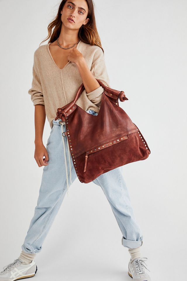 Free people leather outlet tote