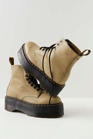 Dr. Martens' 1460 Pascal Max Boots In Pale Olive