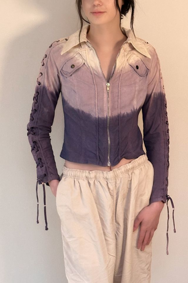 Vintage 1970's Roncelli Lace Up Ombre Glam Rock Jacket Selected By Afterlife Boutique #1