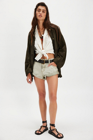 OneTeapsoon Bandits Low-Waist Denim Shorts