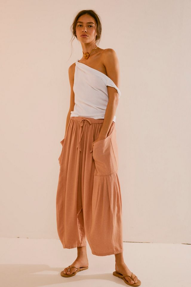 Women's Quinn Cargo Pants Plus Size Wide Leg Linen Pants,Hippie Harem Pants