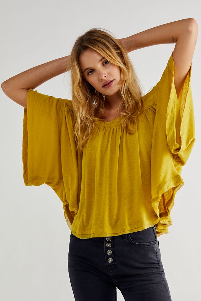 Free people cheap yellow shirt