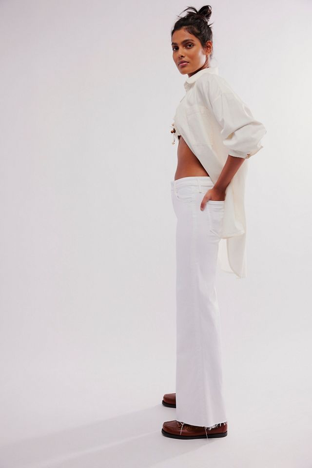 パンツ MOTHER The roller fray stretch cotton trouser Beige Mother The Patch Pocket Roller Fray - Beige - Women
