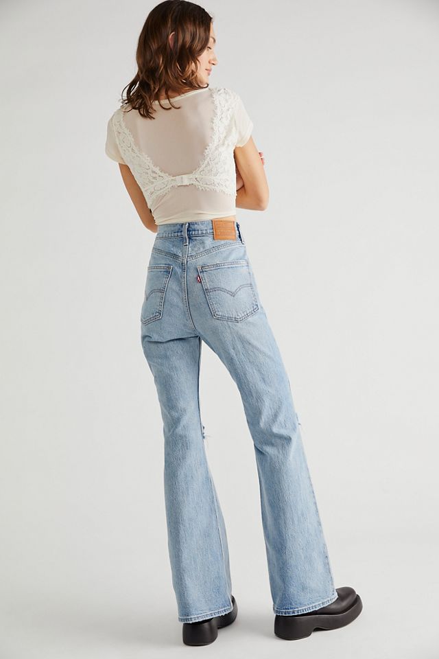 70's High Flare Jeans - Blue