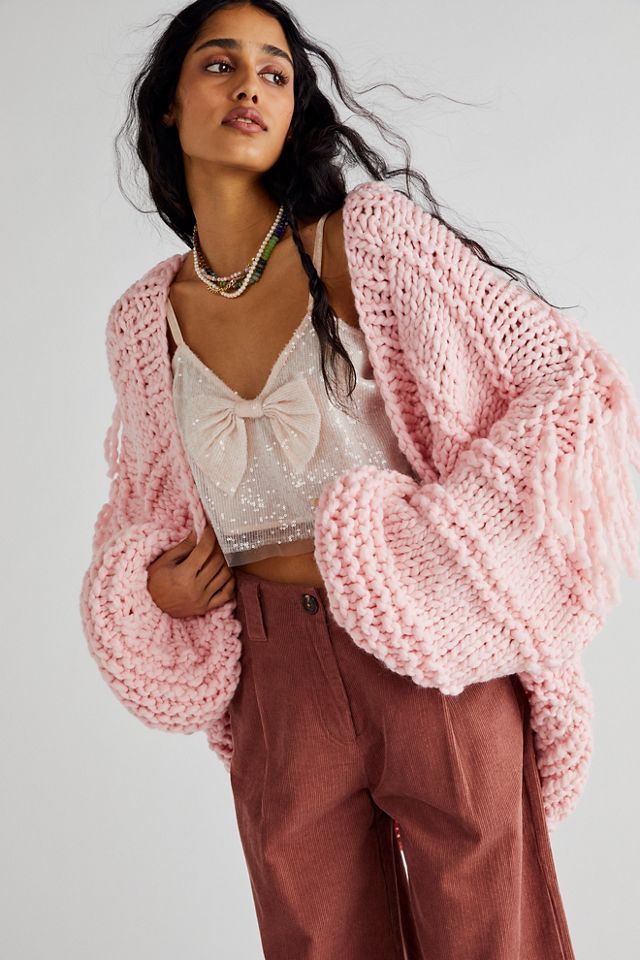 Pink 2024 loopy cardigan