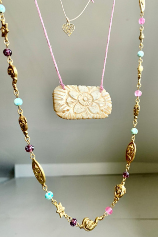 Vintage Cloisanne Flowers Necklace Selected by Anna Corinna