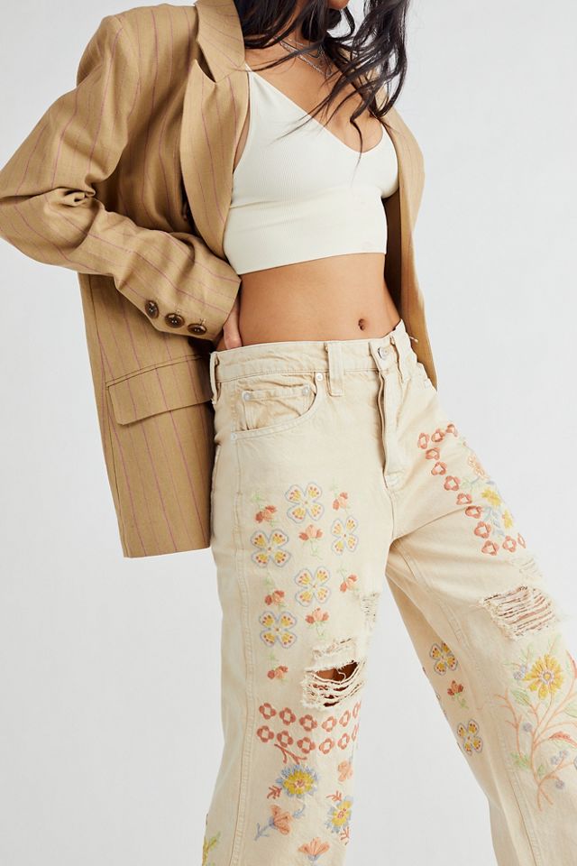 Free people patch store jeans