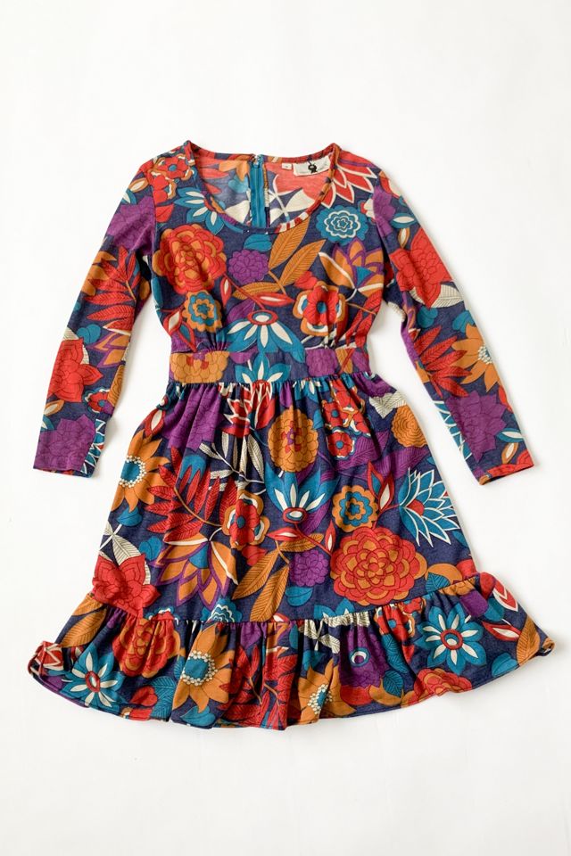 v neck ruffle dress strech Navy Stretch Collared Ruffle Dress-BEST SELLER S main image 0