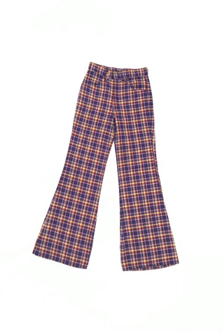 パンツ 70s check pants Vintage 1970s Tough Skins Old Stock Purple Plaid Bell Bottom Pants