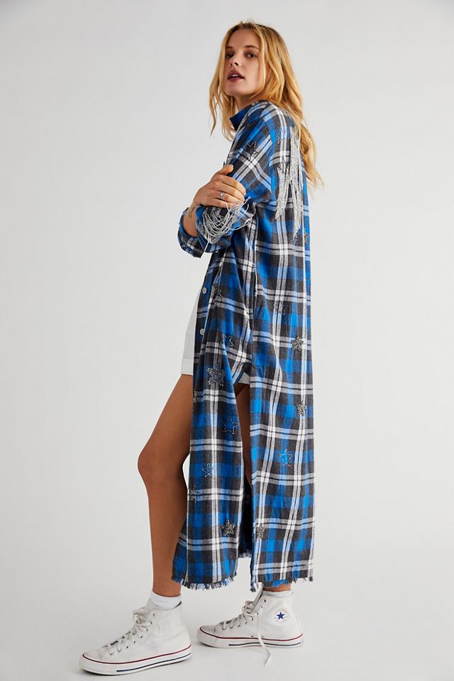 Free people hot sale plaid shirt jacket