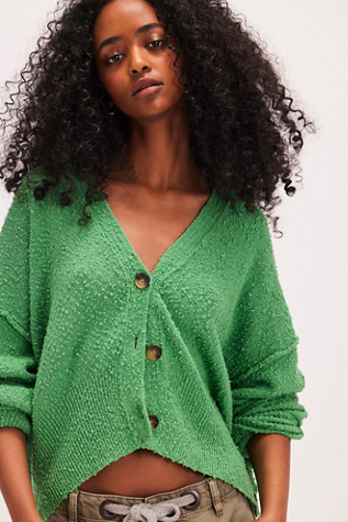 Found My Friend Cardi at Free People in Holly Green, Size: XS