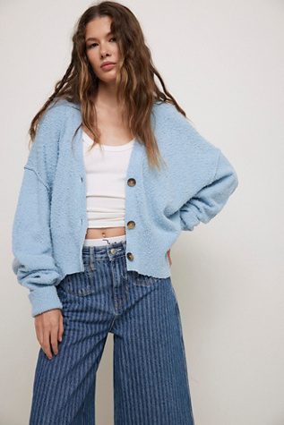 Found My Friend Cardi At Free People In Clear Sky, Size: XL