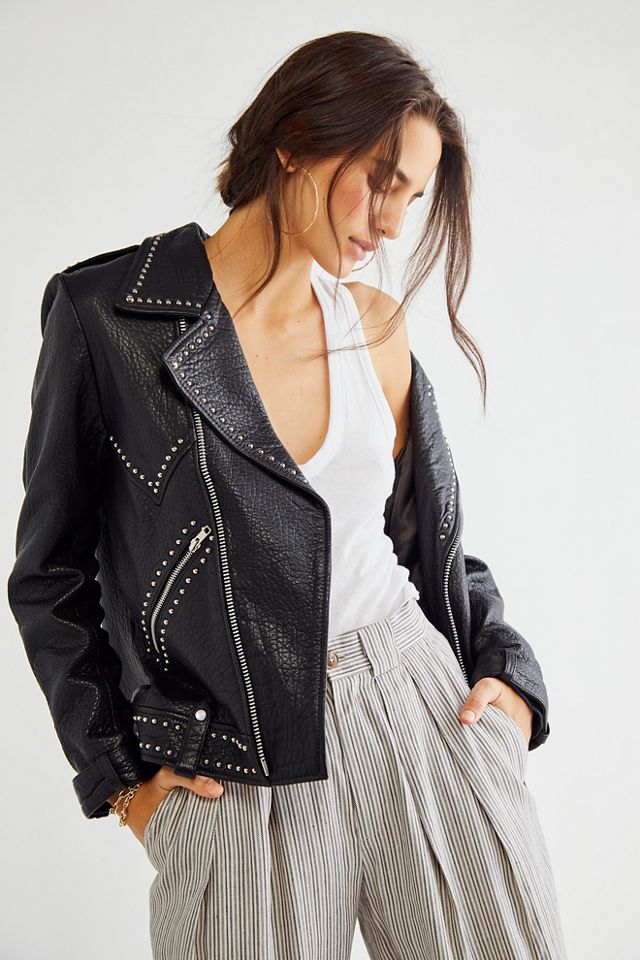 Free people clearance black moto jacket